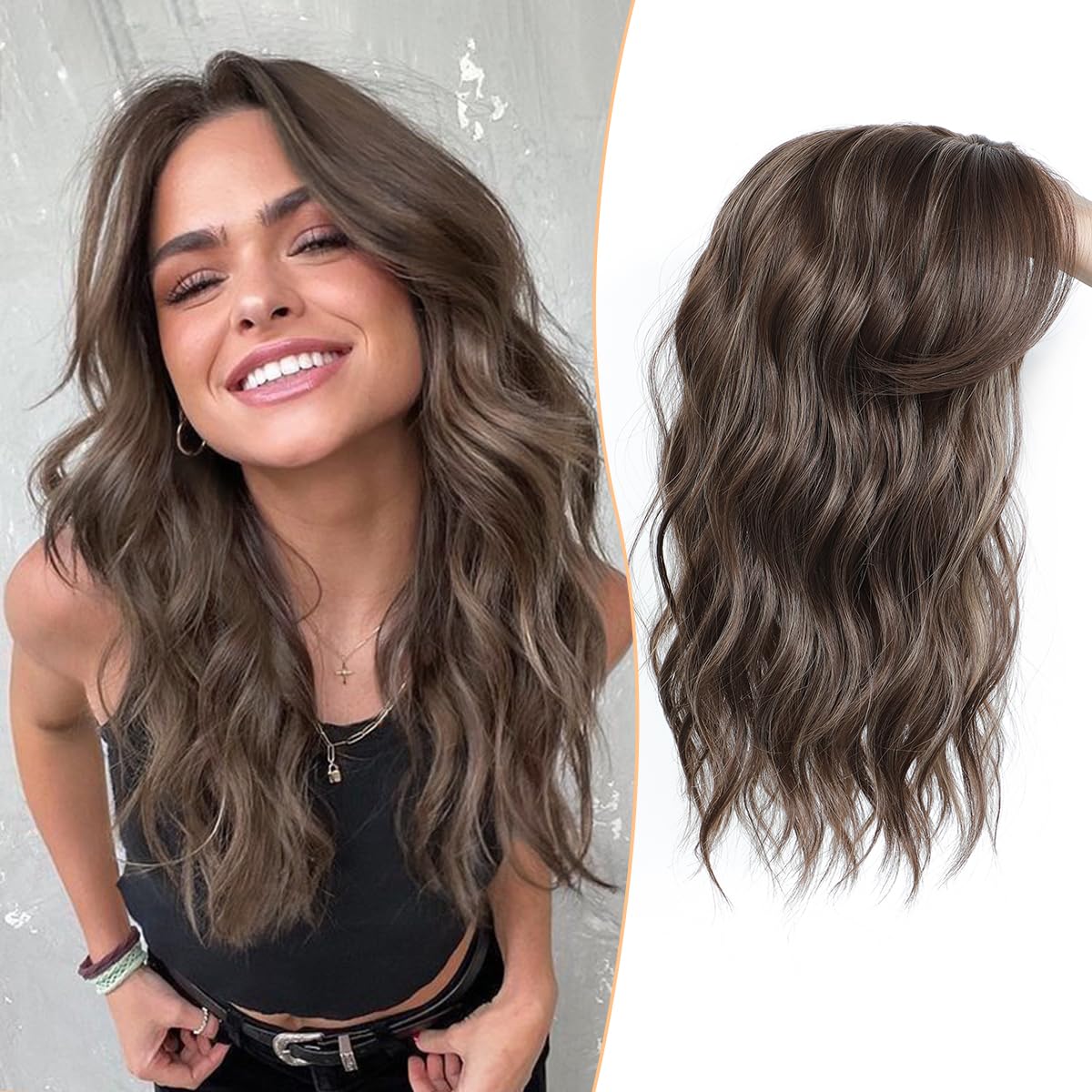 ⚡Final Hours –🌷2026 New Lightweight & Breathable Wavy Hair Topper