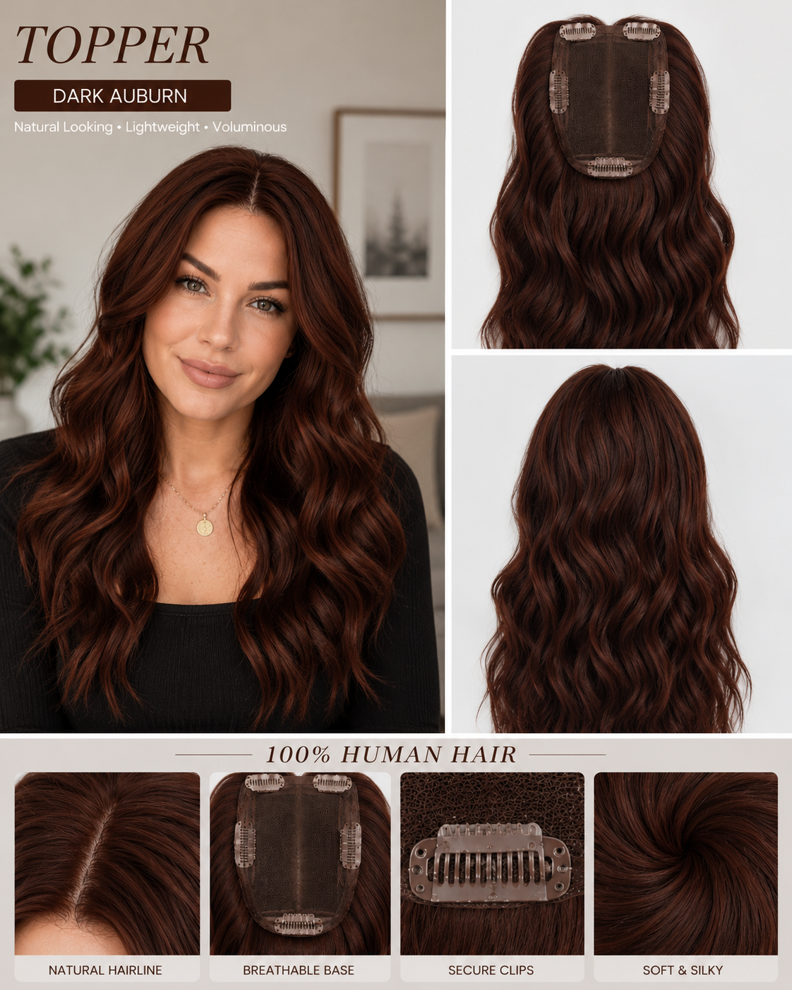 ⚡Final Hours –🌷2026 New Lightweight & Breathable Wavy Hair Topper