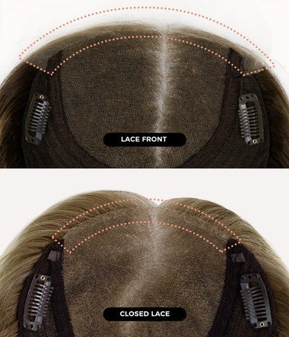 8.5” x 9” Breeze | Ultra-breathable Lace Top Human Hair Topper With Lace Front| Ponytail Topper|Low Density